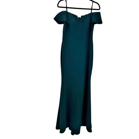 Betsy & Adam Women's Solid Off-The-Shoulder Gown Dark Green Size 8P NWT - threedaughtersproperties.com Betsy & Adam Women's Solid Off-The-Shoulder Gown Dark Green Size 8P NWT - threedaughtersproperties.com